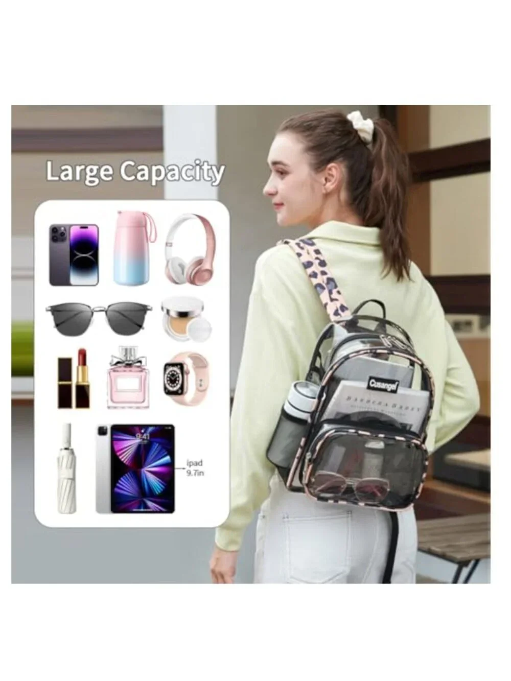 N/A clear backpack